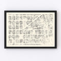 Vintage Map of Oakland, CA Business Section 1929