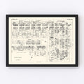 Vintage Map of Ottawa, Canada 1929