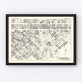 Vintage Map of Pittsburgh, PA Business Section 1929