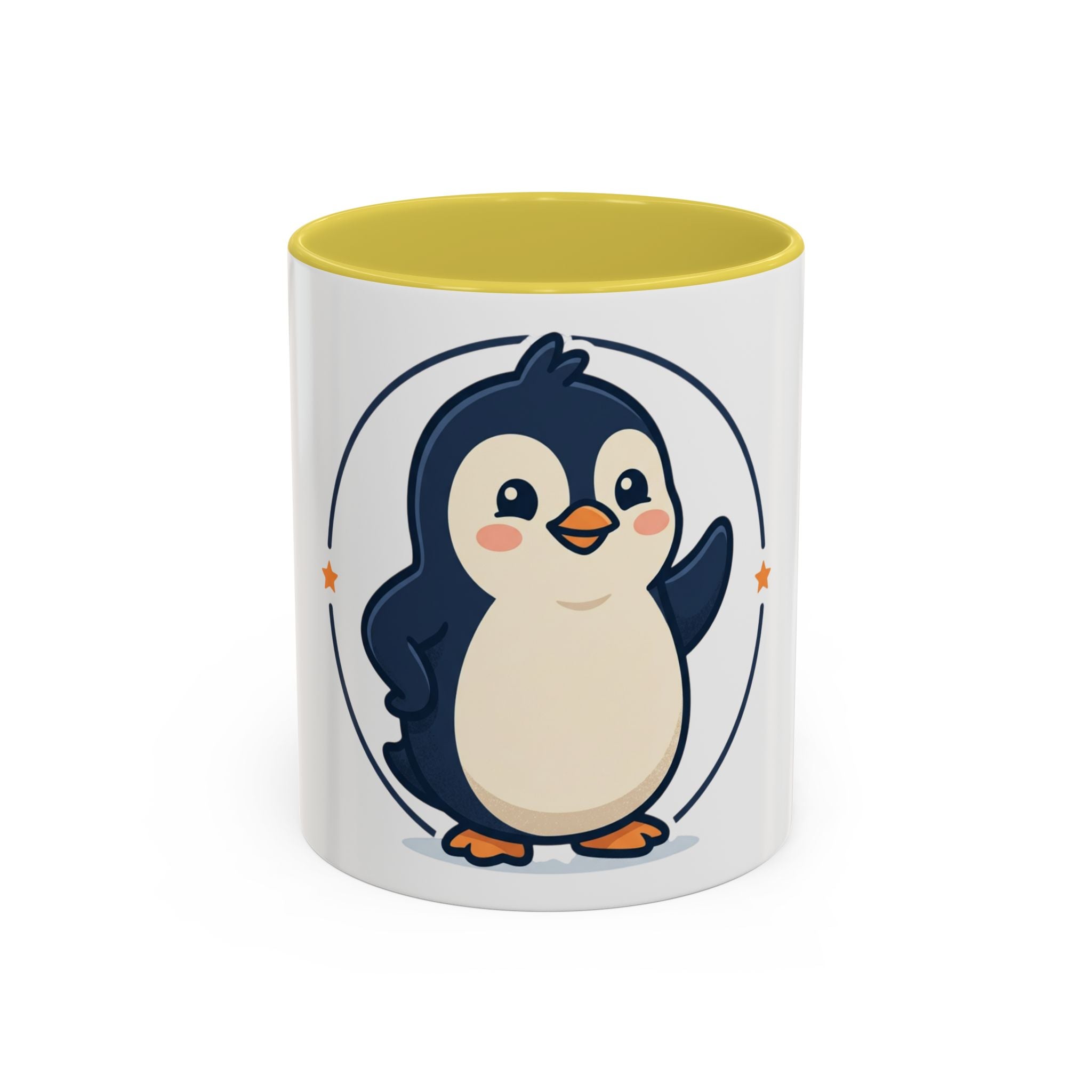 Cute Waving Penguin Mug | 11oz or 15oz Colorful Ceramic
