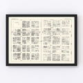 Vintage Map of Sacramento, CA Business Section 1929