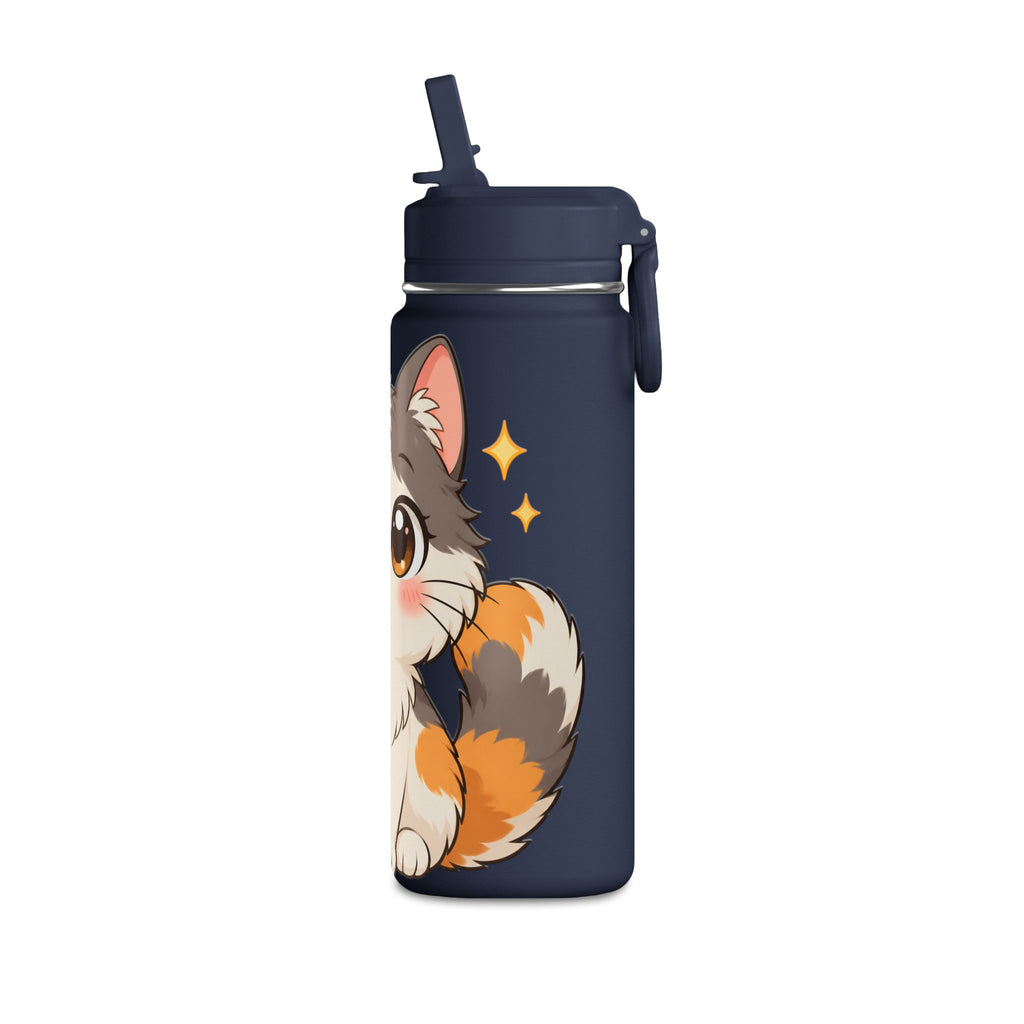 Cute Calico Cat Water Bottle, 20oz