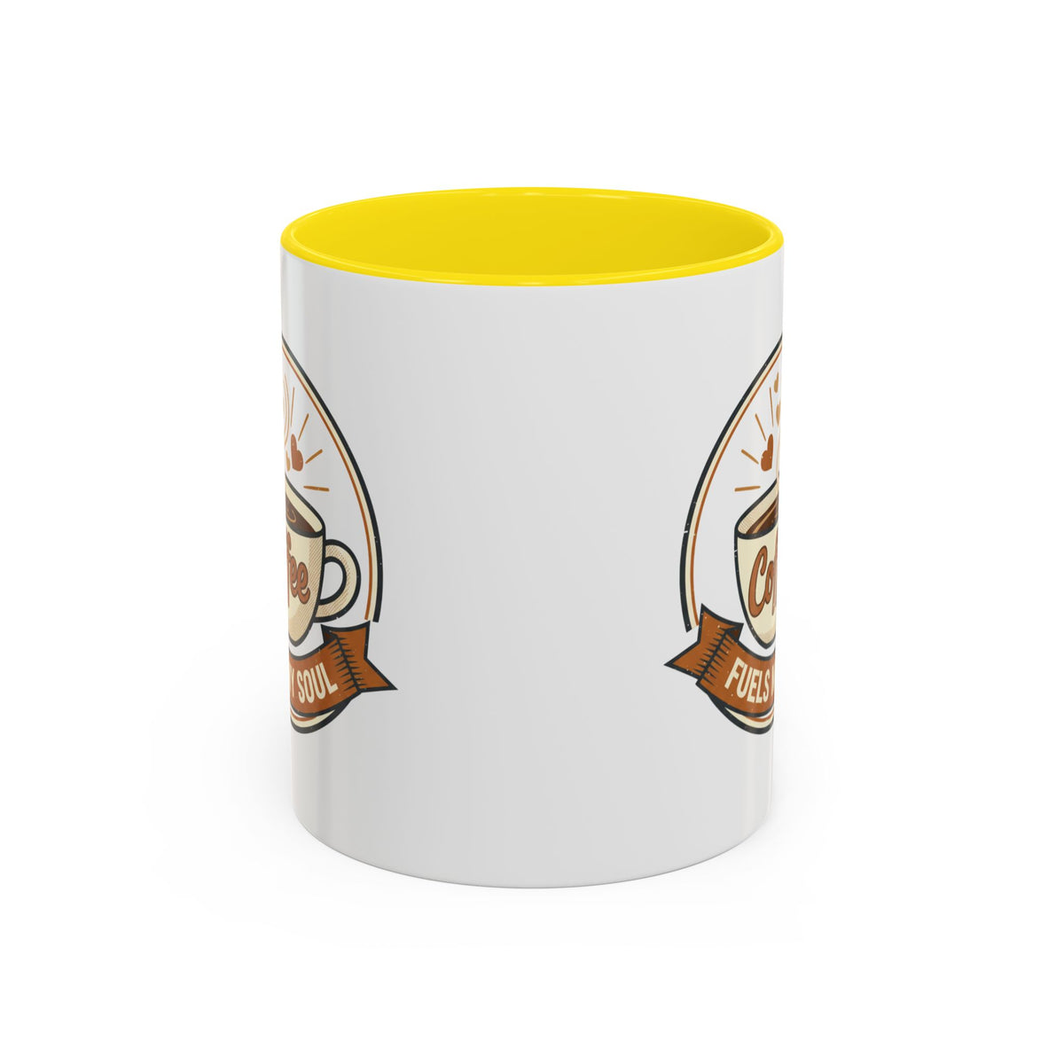 Coffee Mug - "Coffee Fuels My Soul" Accent Ceramic Mug (11/15oz)
