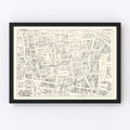Vintage Map of San Antonio, TX Business Section 1929