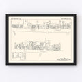Vintage Map of South Manchester, CT Business Section 1929