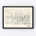 Vintage Map of Springfield, OH Business Section 1929