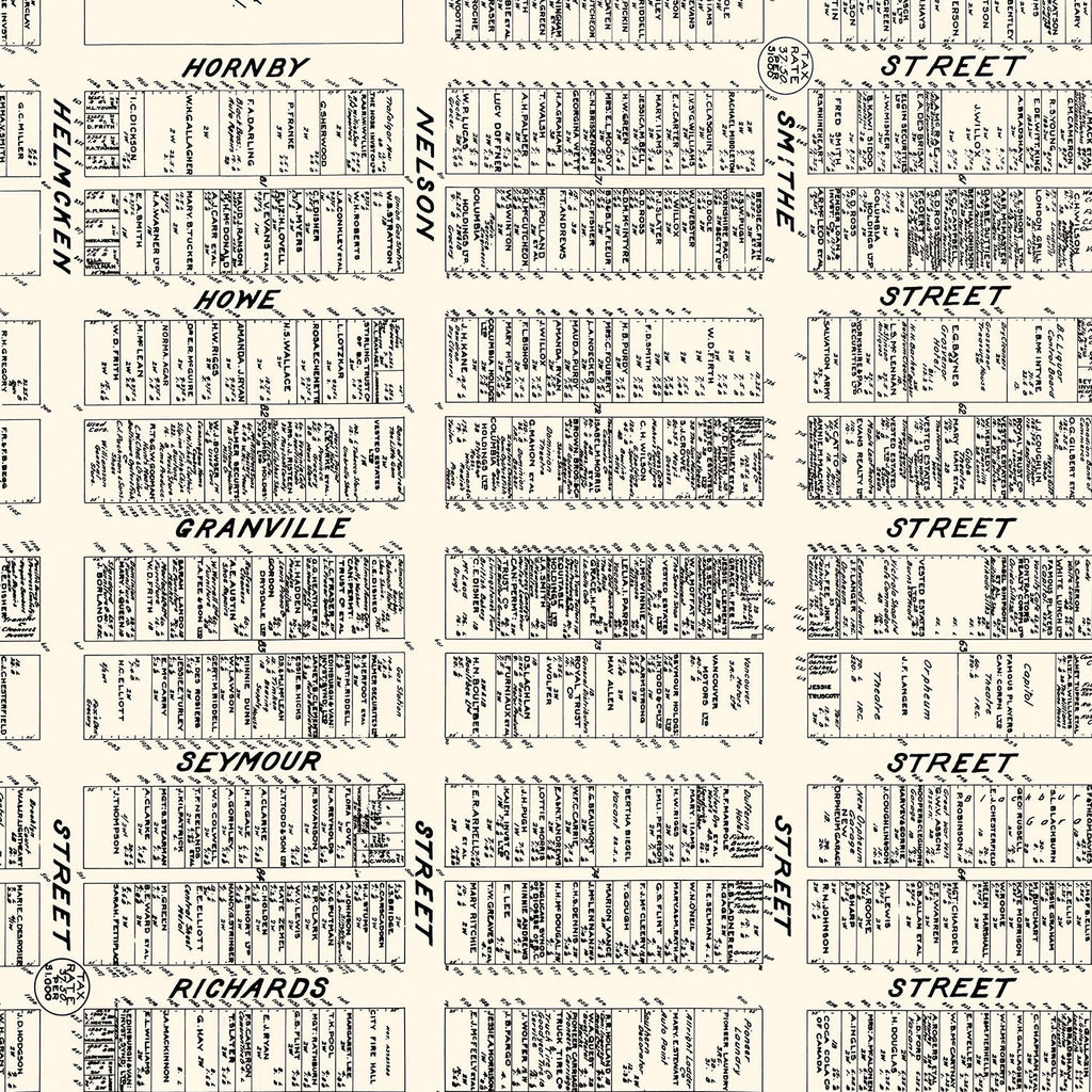 Vintage Map of Vancouver, Canada 1929
