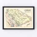 Vintage Map of Arabian Peninsula, 1909