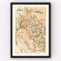 Vintage Map of Manastir Region, 1909