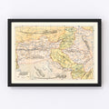 Vintage Map of Ankara, Turkey 1909