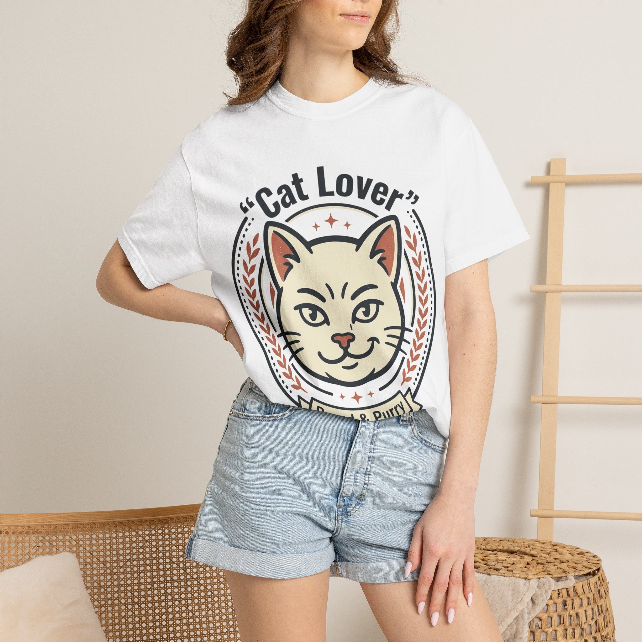 Cat Lover T-Shirt — "Proud & Purry" Retro Cat Graphic Tee