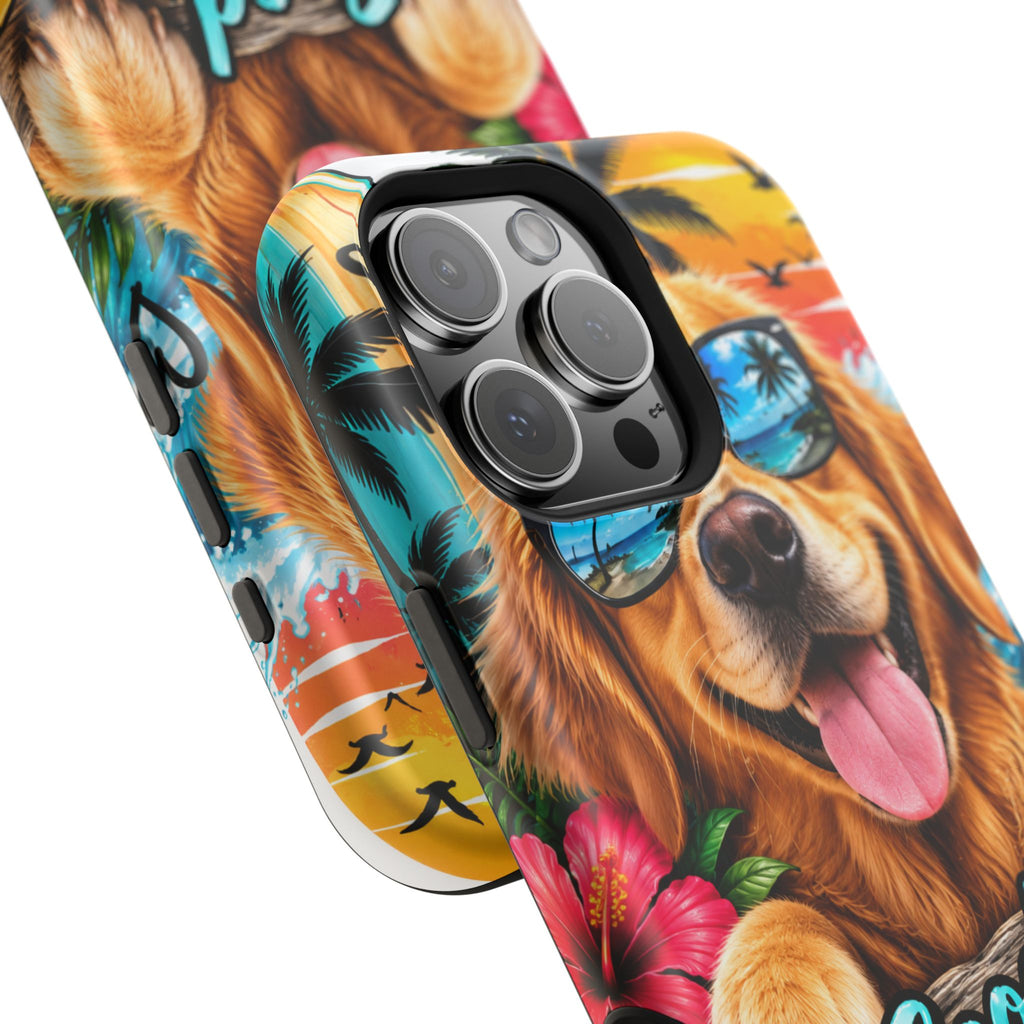 Phone Case — 'Good Vibes Only' Tropical Dog Impact-Resistant Case