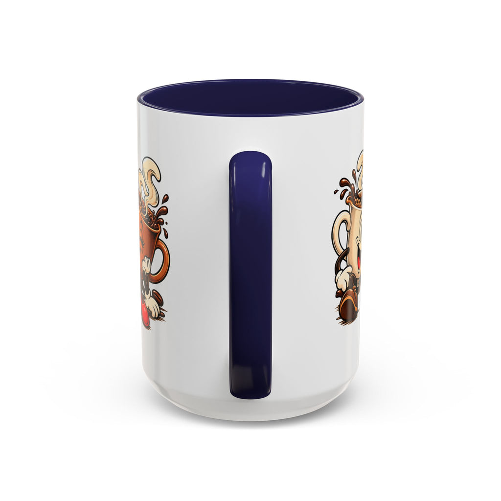 Coffee Cartoon Mug — Cute Dancing Coffee Cups Accent Mug