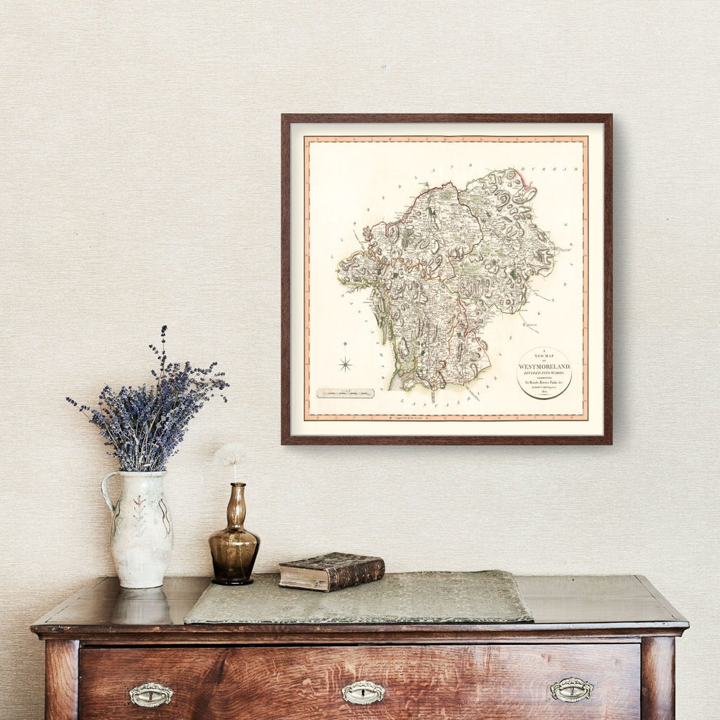 Vintage Map of Westmoreland County England, 1801