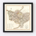 Vintage Map of Kent County England, 1806