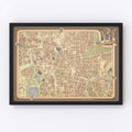 Vintage Map of Hanover, Germany 1955