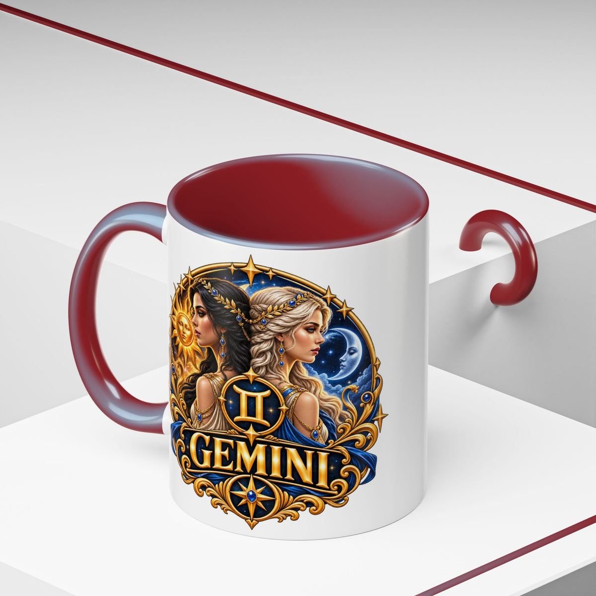 Gemini Zodiac Coffee Mug — Gemini Sign Astrology Accent Mug (11/15oz)