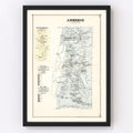 Vintage Map of Amherst, Massachusetts 1873