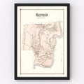Vintage Map of Hatfield, Massachusetts 1873