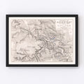 Vintage Map of the Battle of Auerstadt, 1806