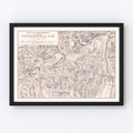 Vintage Map of the Capitulation of Ulm, 1805