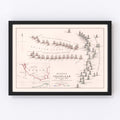 Vintage Map of the Battle of Trafalgar, 1805