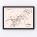 Vintage Map of the Battle of Alexandria, 1801