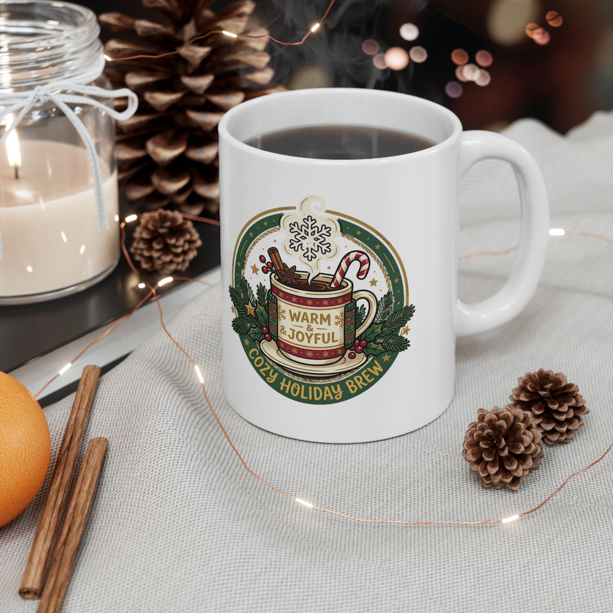 Christmas Cozy Cocoa Ceramic Mug – Holiday Hot Chocolate Gift (11oz, 15oz)