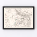 Vintage Map of the Battle of Mount Thabor, 1799