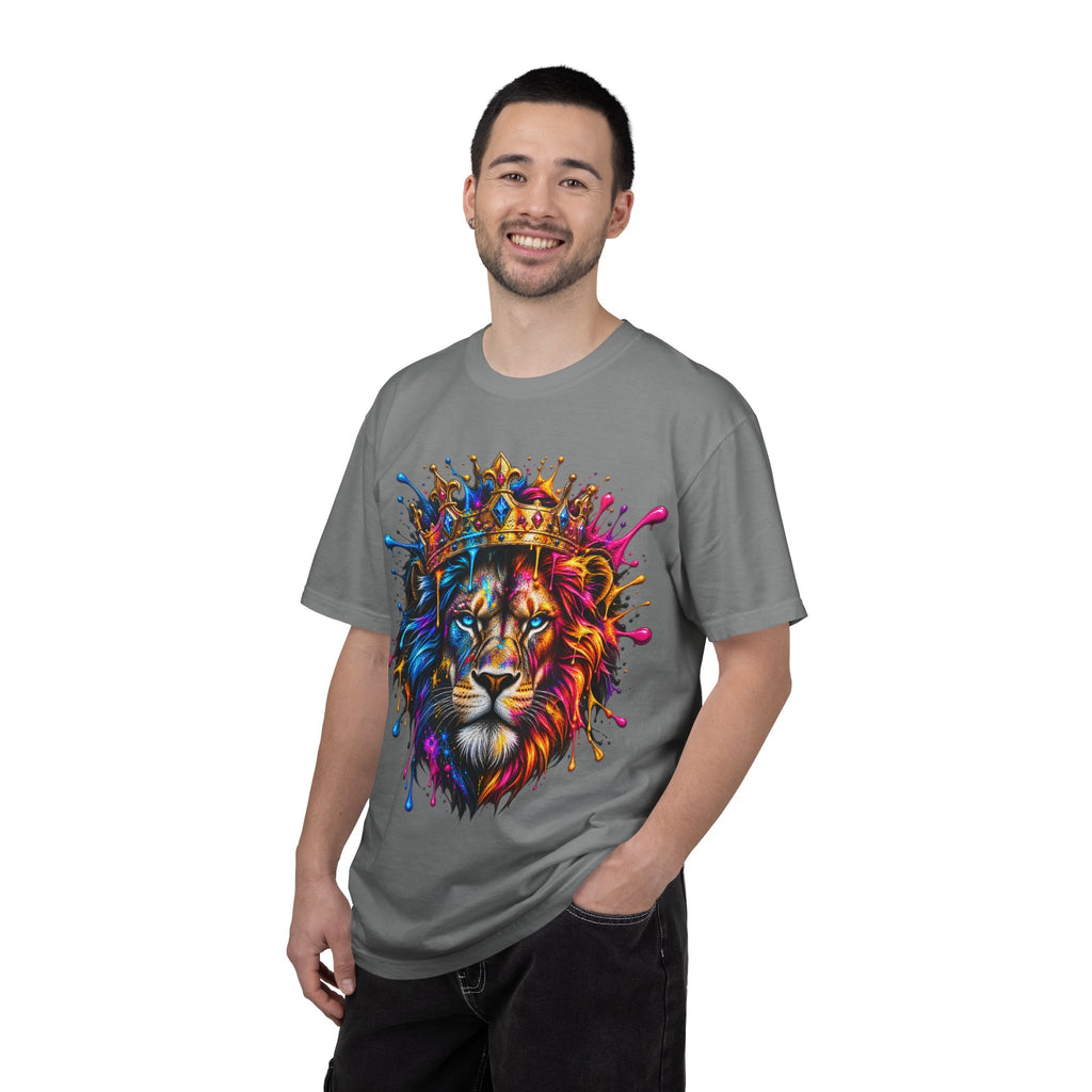 Color Splash Lion Tee — Regal Crown Graphic T-Shirt