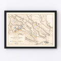 Vintage Map of the Battle of Neerwinden, 1793