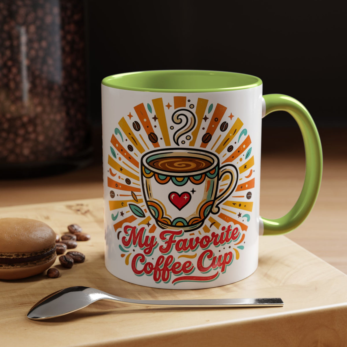 My Favorite Coffee Cup Accent Mug — Colorful Ceramic Coffee Mug (11/15oz)