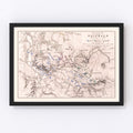 Vintage Map of the Battle of Katzbach, 1813