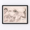 Vintage Map of the Siege of St. Sebastian, 1813