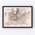 Vintage Map of the Siege of the Castle of Burgos, 1812