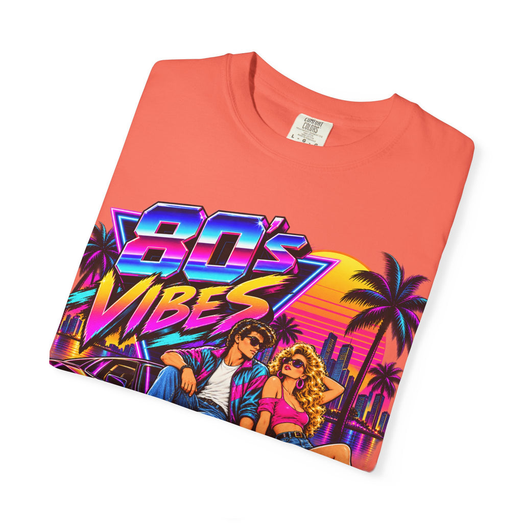80s Vibes retro car scene T-shirt | neon palm sunset