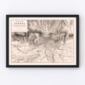 Vintage Map of the Siege of Gerona, 1809