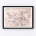 Vintage Map of the Battle of Friedland, 1807