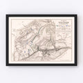 Vintage Map of the Battle of Pultusk, 1806