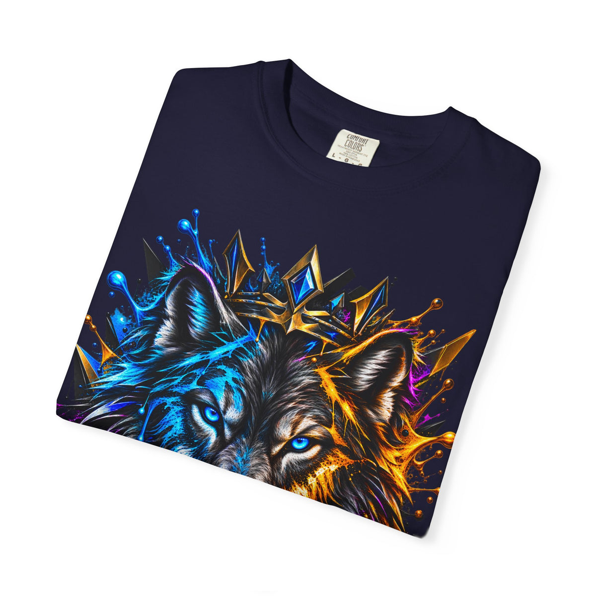 Wolf Head Graphic T-Shirt — Colorful Splash Art Tee