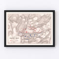 Vintage Map of the Battle of Quatre Bras, 1815