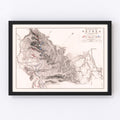 Vintage Map of the Battle of Orthes, 1814