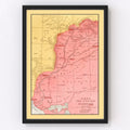 Vintage Map of Punjab, 1862