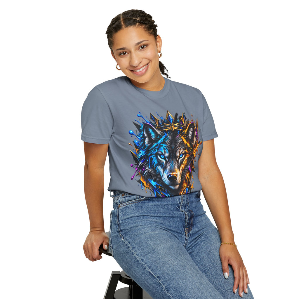 Wolf Head Graphic T-Shirt — Colorful Splash Art Tee