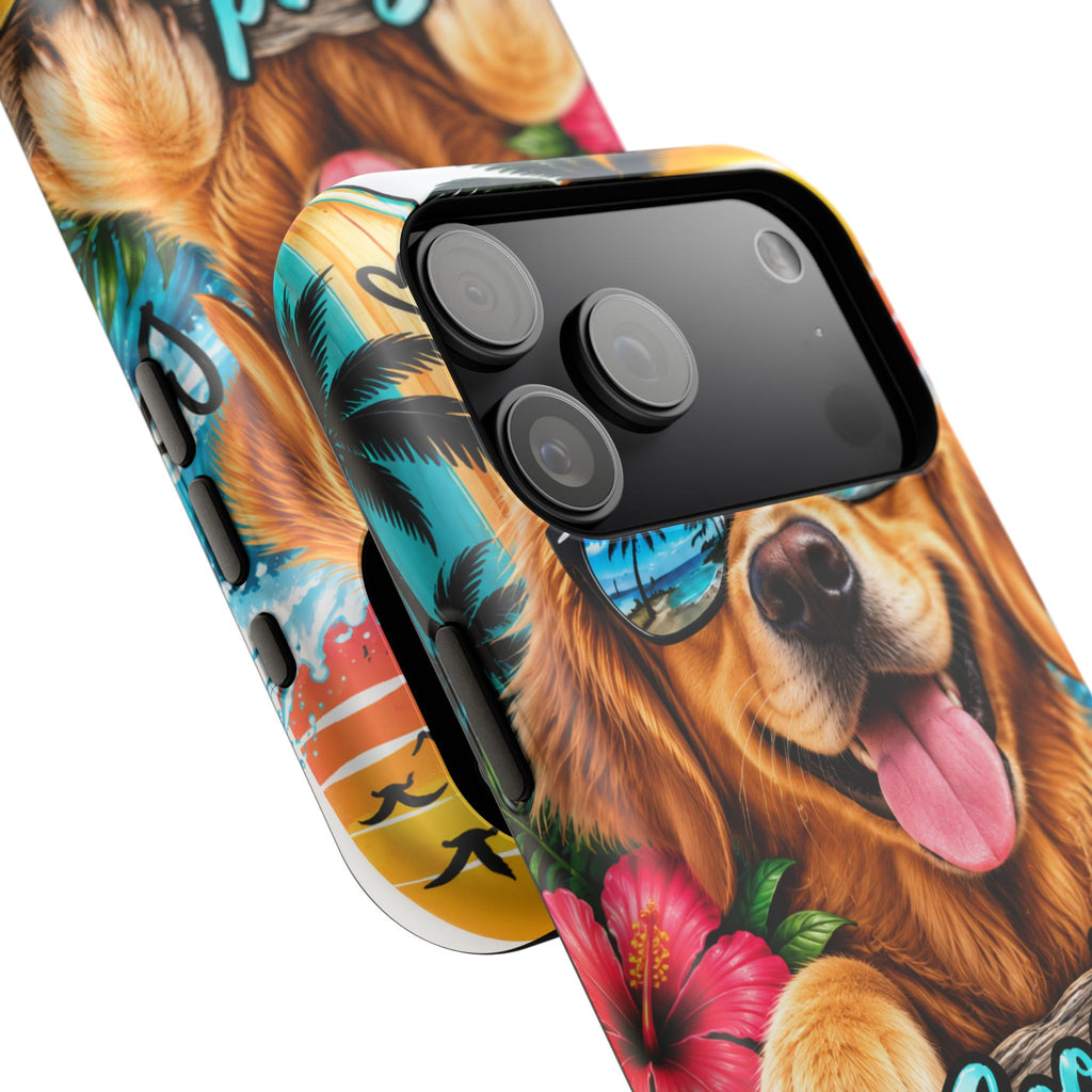 Phone Case — 'Good Vibes Only' Tropical Dog Impact-Resistant Case