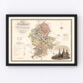 Vintage Map of Stafford England, 1830