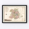 Vintage Map of Salop England, 1830
