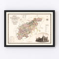 Vintage Map of Northampton England, 1830