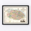 Vintage Map of Norfolk England, 1834