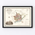 Vintage Map of Monmouth England, 1831